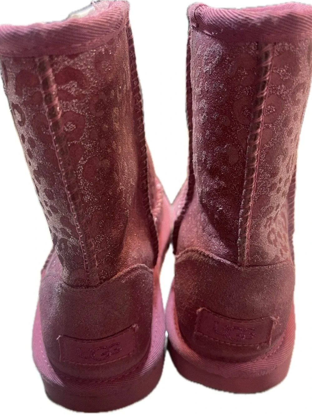 UGG Pink Sparkle Leopard Classic Short Boots